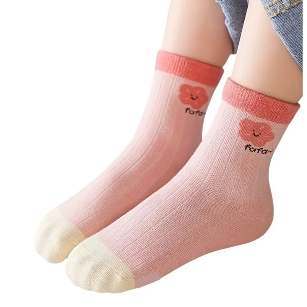 Girls Polychrome Floral Spring Whimsical Socks 4-6 Durable Casual Pastel 5 Pairs